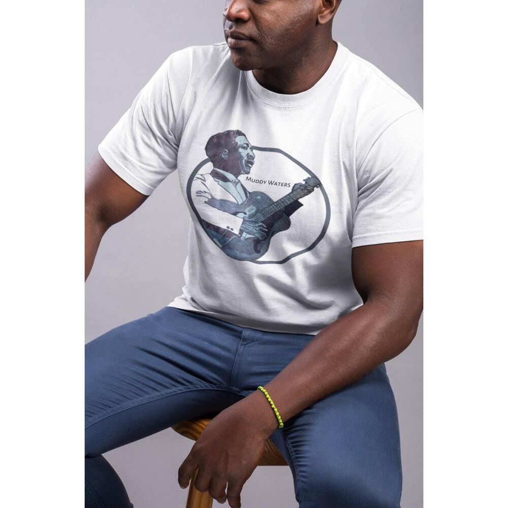 Muddy Waters Mississippi Delta Blues Folk Art Vinyl Records T-shirt